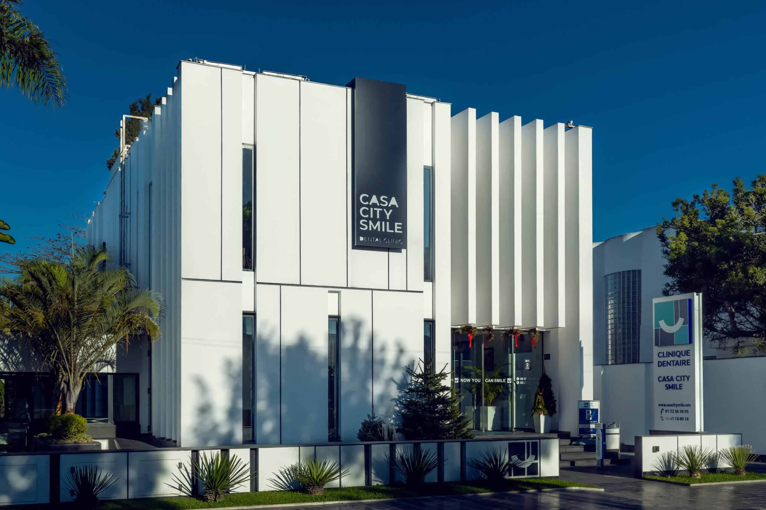 Exterior of Casa City Smile Dental Clinic in the CIL neighbourhood of Casablanca, Morocco